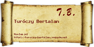 Turóczy Bertalan névjegykártya