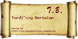 Turóczy Bertalan névjegykártya