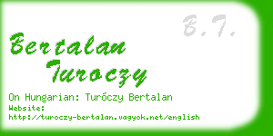 bertalan turoczy business card